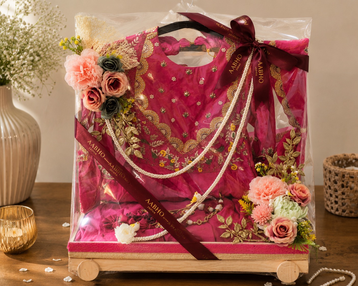 Bridal Trousseau Packing — Wedding, maroon & gold